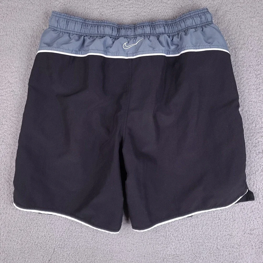Nike Swim Trunks Mens Large Black‎ Board Shorts Drawstring Surfing Swimwear